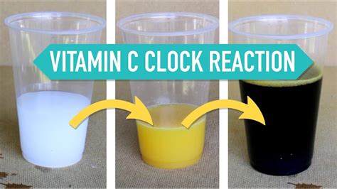 simple color changing chemistry clock reactions feat vitamin  youtube