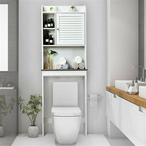 bathroom   toilet space saver storage cabinet  adjustable