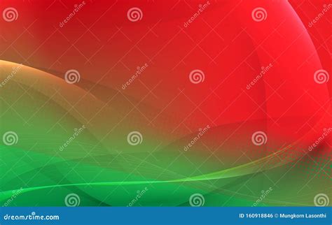 abstract light lines  red  green background curved wavy stripe