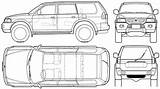 Pajero Mitsubishi Sport Blueprints Car 2005 Suv Drawing Blueprint Vehicle Sports Outlines Shogun Cars Sketch Click Choose Board K90 Templates sketch template