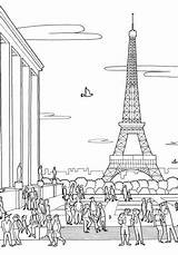 Eiffel Tour Coloring Cities Kids Pages Fun sketch template