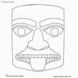 Totem Pole Coloring Pages Template Poles Printable Animals Faces Drawing Print Templates American Kids Sketch Wolf Animal Clipart Mask Native sketch template