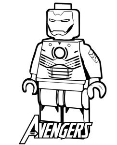 printable iron man minifigure coloring page