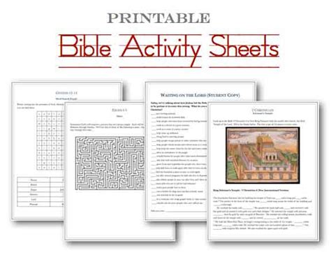 bible activity sheets printable worksheets teach sunday school