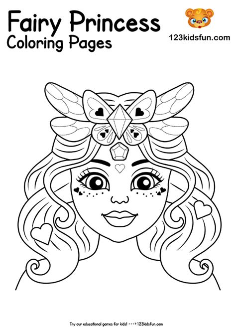 printable fairy princess coloring pages  girls  kids fun apps