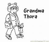 Grandma Coloring Printable Arthur Color Pages Online Cartoons sketch template