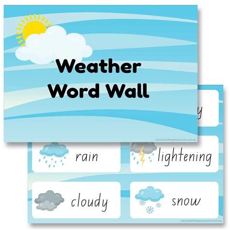 weather words template poster teaching resources