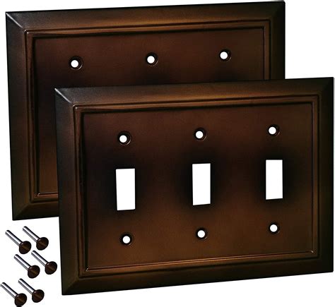 pack   wall plate outlet switch covers  sleeklighting decorative dark brown mahogany