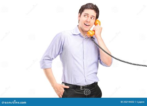male talking   telephone stock photo image  expression