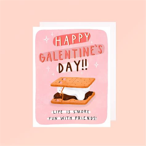 happy galentines day card punny galentines card etsy