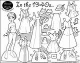 Paper Dolls Print Doll Coloring Printable Pages Color 1940s Colouring Marisole Frozen Drawing Sheets Paperthinpersonas Clothing Click Pdf 1940 Girls sketch template