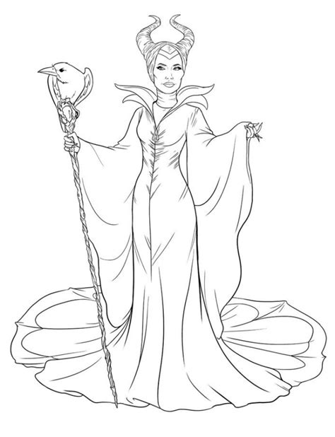 maleficent coloring page drawing