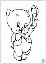 Porky Pig Tunes Coloring Pages Looney Loony Color Page2 Disney Dinokids Kids Cartoon Print Pigs Animal Colouring Fun Printable Close sketch template