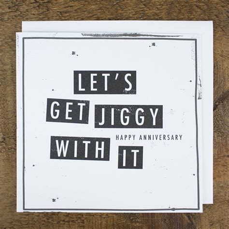 let s get jiggy anniversary card by zoe brennan