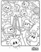 Coloring Penguin Club Pages Printable Popular sketch template