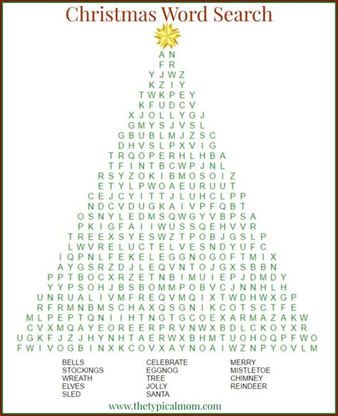 christmas word search printables christmas tree