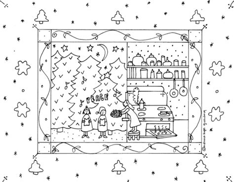 christmas carolers coloring page