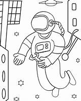 Astronaut Coloring Pages Kids Printable Color Cool2bkids Space Children Drawing Moon sketch template