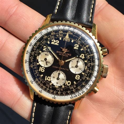 vintage breitling navitimer 809 cosmonaute chronogrpaph gold filled