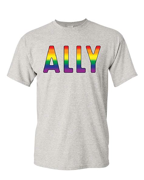 Gay Pride Ally T Shirt Lgbt Gay Love Same Sex Marriage Rainbow S T