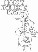 Caillou Coloring Printable Dad Father Sheet Fathers Older sketch template