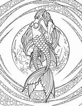 Coloring Mermaid Pages Adult Adults Unicorn Detailed Printable Mystical Mythical Sheets Colouring Book Fenech Fairy Selina Print Cute Elf Clever sketch template