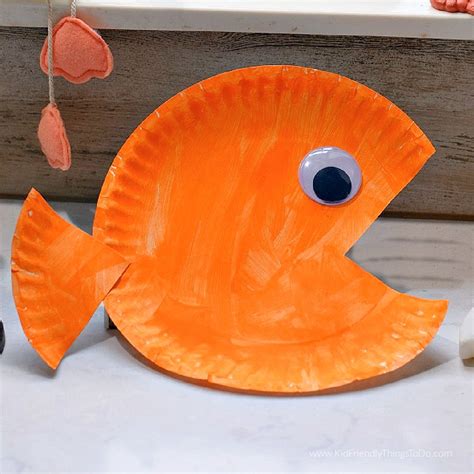 easy paper plate fish craft  kids kid friendly
