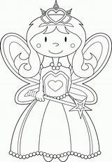 Fairy Coloring Princess Pages Kids Color Print Fairies Cartoon Colouring Simple Printable Princesses Book Realistic Woodland Printables Drawings Sheets Cute sketch template