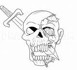 Skull Bloody Draw Drawing Drawings Step Roses Sketch Gothic Dragoart Getdrawings Bones sketch template