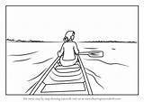 Boat Rowing Draw Drawing Step Woman Tutorials sketch template