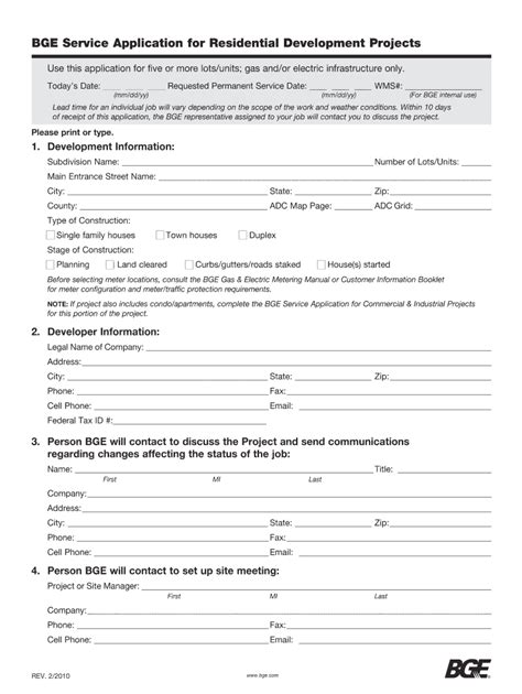 bge service application  residential single projects form fill   sign printable