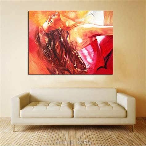 Large Hand Painted Abstract Figure Oil Painting On Canvas Contemporary