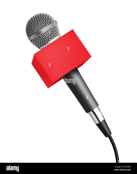 blank news microphone isolated  white stock photo alamy