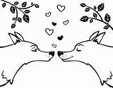 Wolfs Coloring Coloringcrew Valentines sketch template