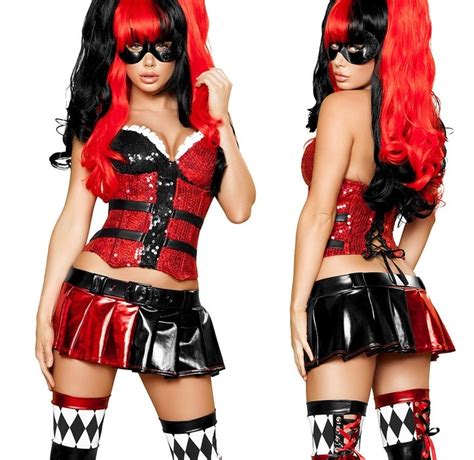 Buy Ladies Harley Quinn Costume Sexy Women Funny Clown