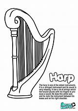 Coloring Pages Harp Instruments Kids Instrument String Music Drawing Tv Musical Resources Educational Colouring sketch template