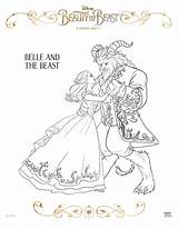 Beast Beauty Coloring Sheets Disney sketch template