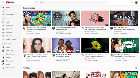 youtube launches  desktop homepage design  bigger thumbnails