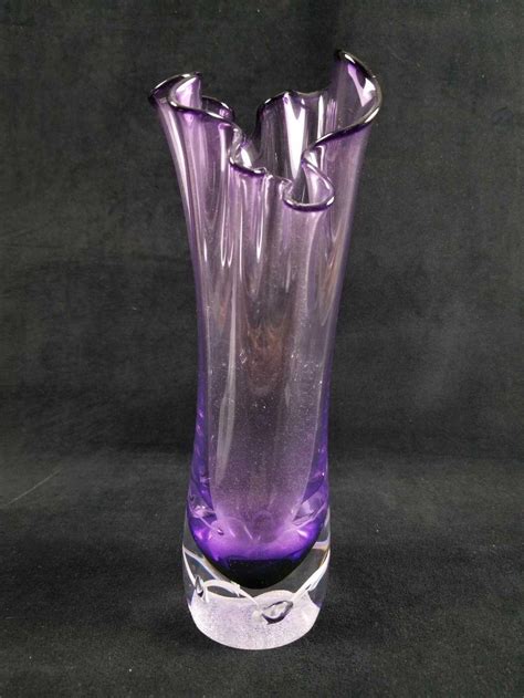 sold  auction adam jablonski adam jablonski art glass vase hand