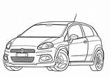 Fiat Punto Abarth Grande Coloring Pages Cars Drawing Categories sketch template