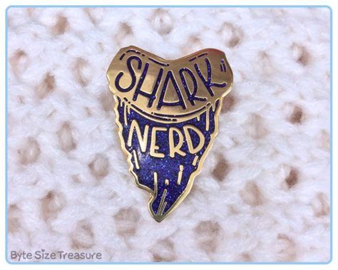 shark nerd hard enamel pin lapel pins cute shark