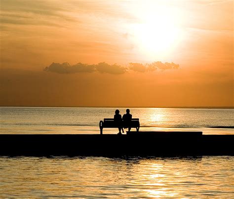 Royalty Free Photo Silhouette Of Two Person Sitting On