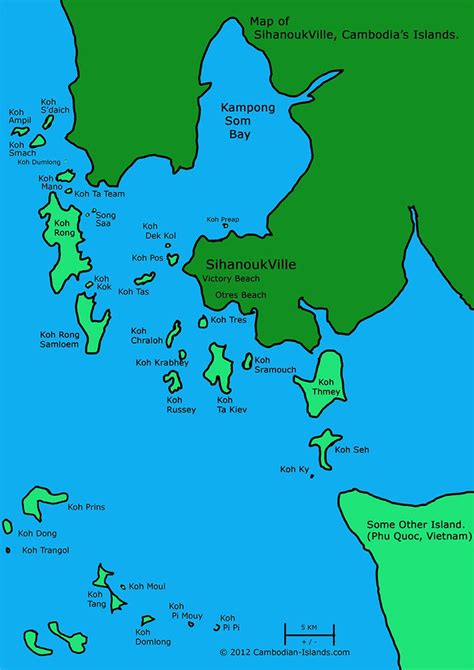 map   islands  sihanoukville cambodia sihanoukville