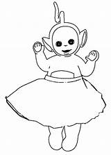 Teletubbies Laa Coloring Skirt Wear Color sketch template