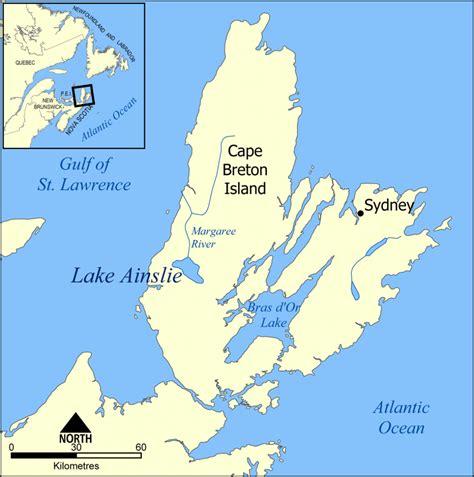 detailed map showing isle madame  lennox passage   printable map  cape breton