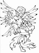 Digimon Angemon Lineart sketch template