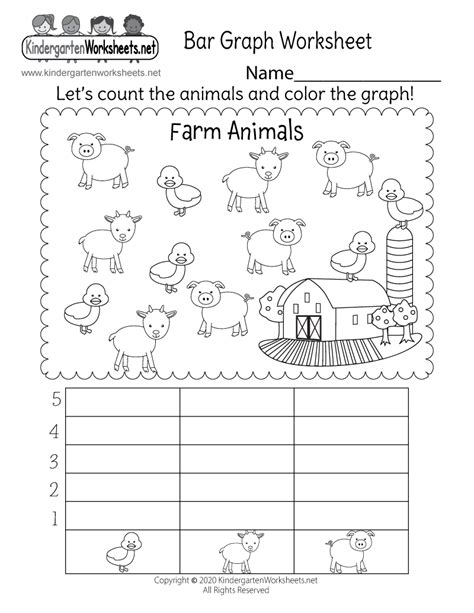 printable farm animals bar graph worksheet