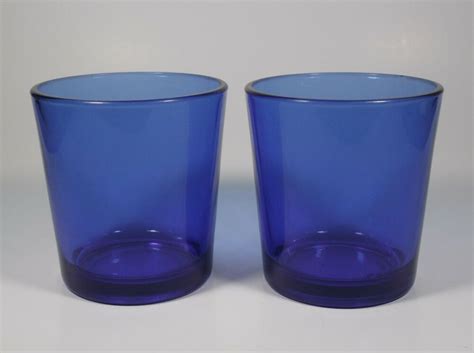 Libbey Cobalt Blue 3 3 4 Old Fashioned Glass Tumblers Old Fashioned
