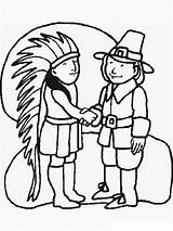 Thanksgiving Coloring Pages Pilgrim Indian Printable Kids Color Pilgrims Print Getcolorings sketch template