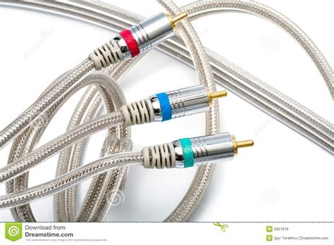 component video cable stock photo image  audio white